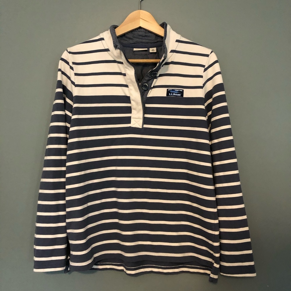 LL BEAN Striped Rugby Pullover